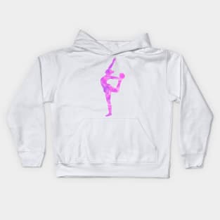 Pink Rhythmic Gymnast Ball Kids Hoodie